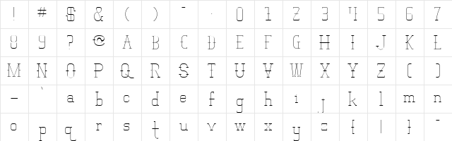 Vloderstone Regular  glyph index