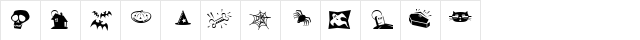 Halloweenies Regular  glyph index