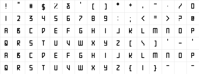 The Citadels Regular  glyph index