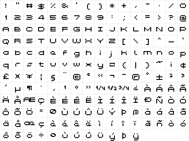 Grixel Kyrou 5 Wide Xtnd Regular  glyph index