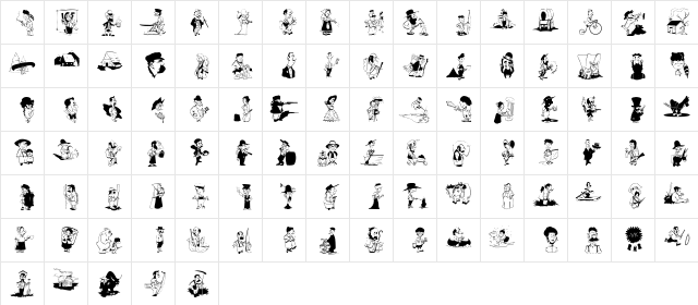 FunnyCharacters Regular  glyph index