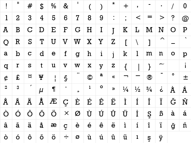 00923 Regular  glyph index