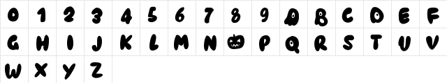 PWHaunted Medium  glyph index