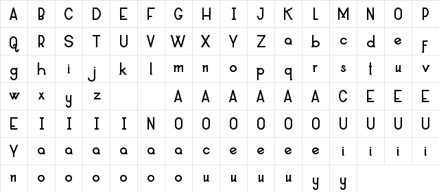 Allorta Demo Bold  glyph index