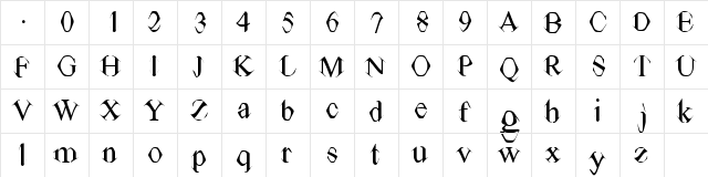 TV Times Regular  glyph index