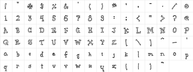 CrapSerif Regular  glyph index
