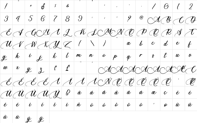 Ants Valley - Personal Use Regular  glyph index