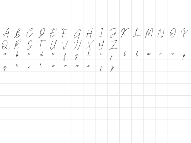 Pevanytta Signature Regular  glyph index