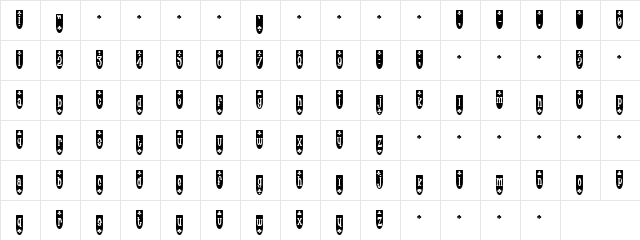 Populuxe Blub Regular  glyph index