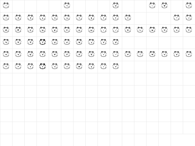 kero Font Regular  glyph index
