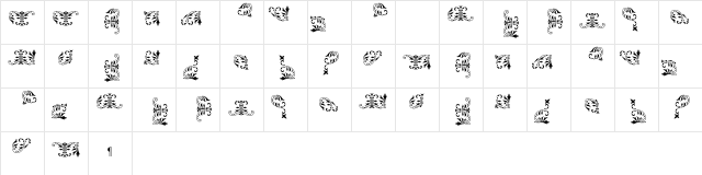 Borders Bourbon Street  glyph index