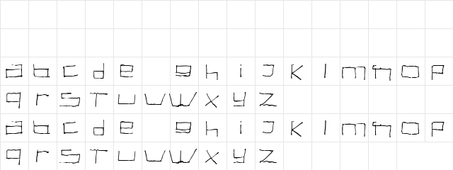 Titanic Bold Regular  glyph index
