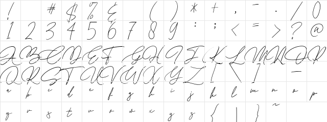 Andrea Bilarosa Regular  glyph index