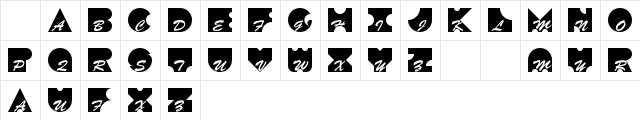 Kontrast Regular  glyph index
