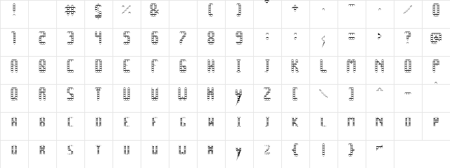 SPACE PEZ Outline  glyph index