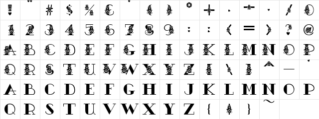 AC2-TeddyBear Regular  glyph index