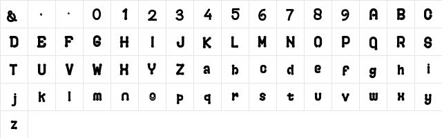 PLAYGROUND Regular  glyph index