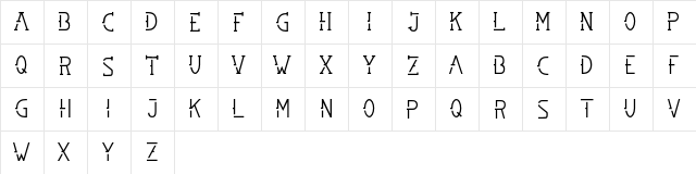 SMBRN Stencil  glyph index