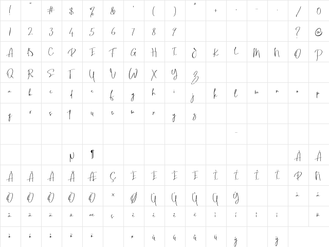 Jonas Beckman Two Regular  glyph index