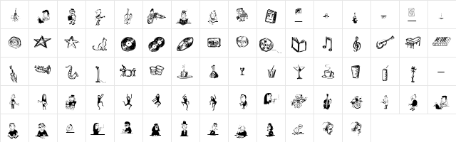 P22DaddyO-Beatsville Medium  glyph index