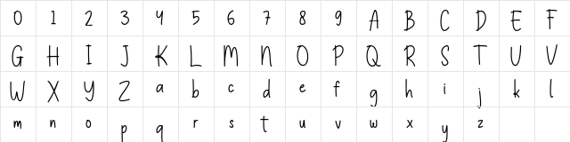 Kittenblue Regular  glyph index