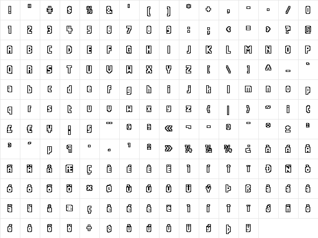 ScreenLogger Medium  glyph index