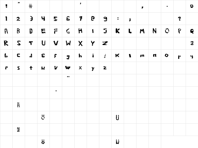 we are potatoes Regular  glyph index