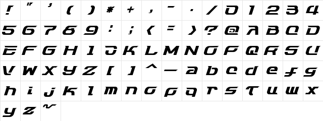 HNdash1.01 Regular  glyph index