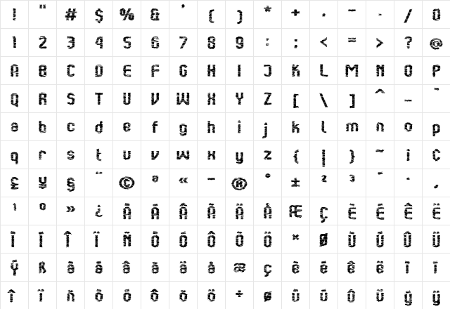 Kumba Scrawl SemiBold Expanded  glyph index