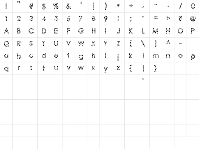 Rock it with Renee Regular  glyph index