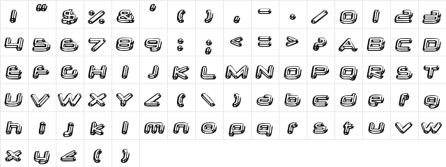 Neurochrome Regular  glyph index