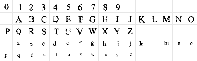 FuzzySock Thin  glyph index