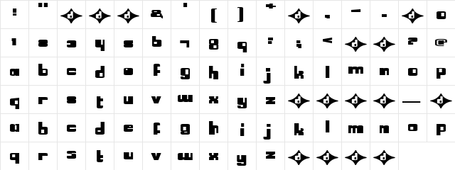 LexiGirl Regular  glyph index