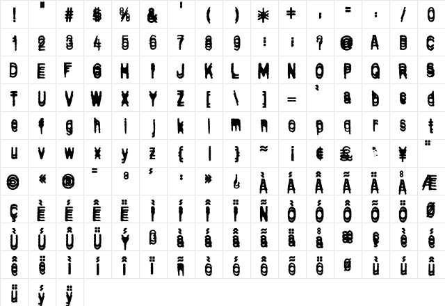 Bull Double  glyph index