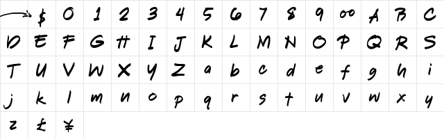Shooken Regular  glyph index