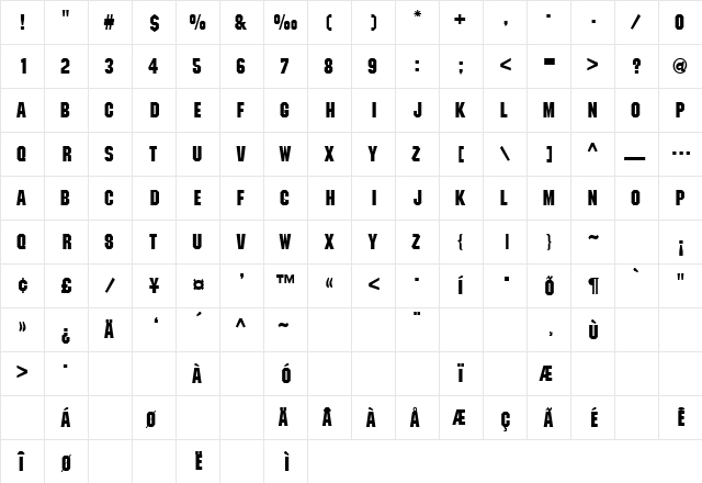 AutomatonCapsLightSSK Regular  glyph index