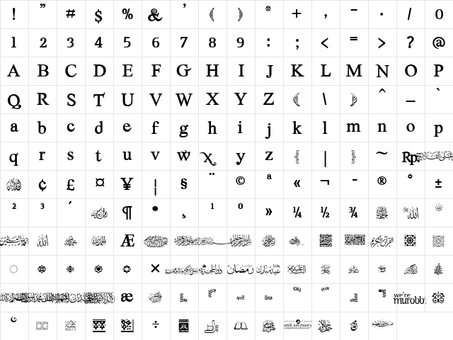 pks-masry Bold  glyph index