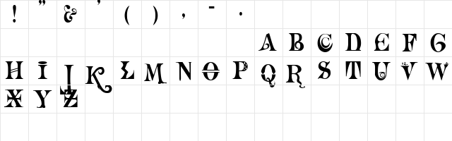 Necromantic Regular  glyph index