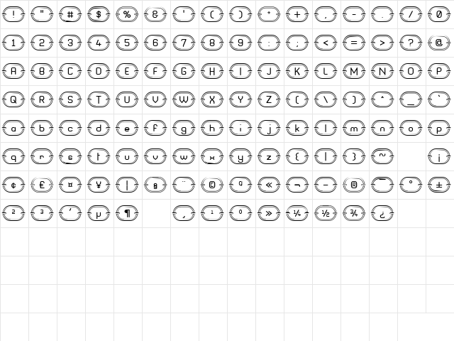 Chainz Regular  glyph index