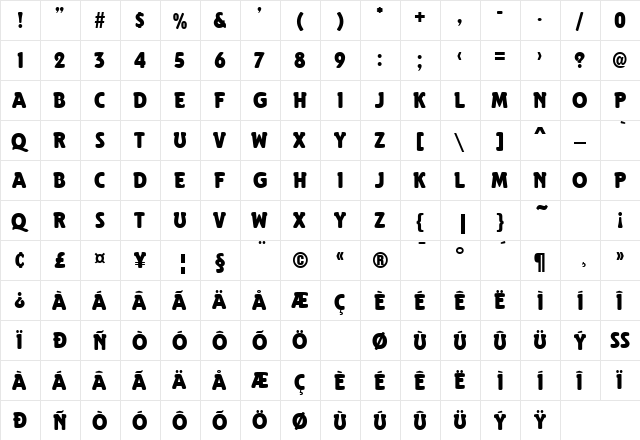 Element Regular  glyph index