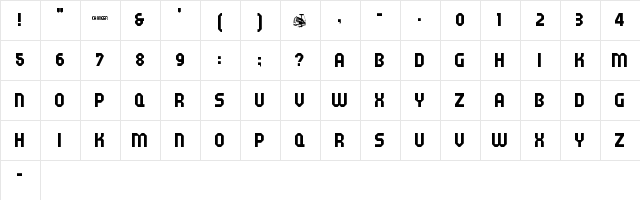 DXS Charger Regular  glyph index