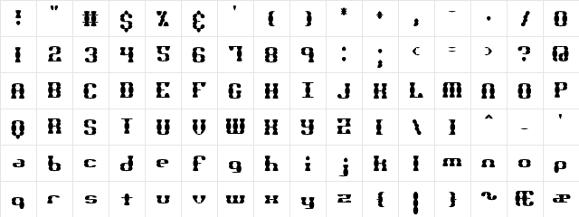 Brass Knuckle SS BRK Normal  glyph index