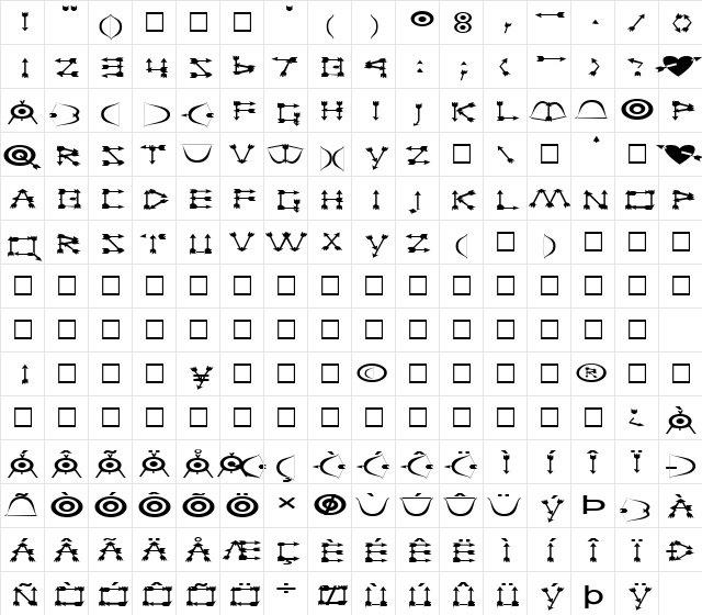 FZ UNIQUE 1 EX Normal  glyph index