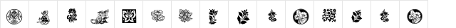 101! Floral Designs 3 Regular  glyph index