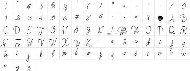 Enchanted Prairie Dog Regular  glyph index
