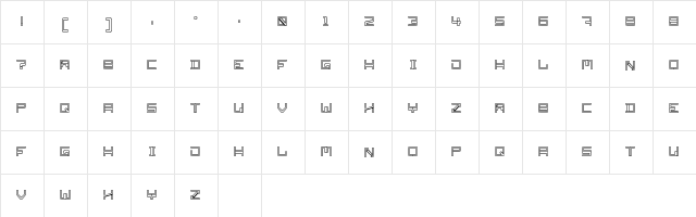 Fourth Gear Regular  glyph index