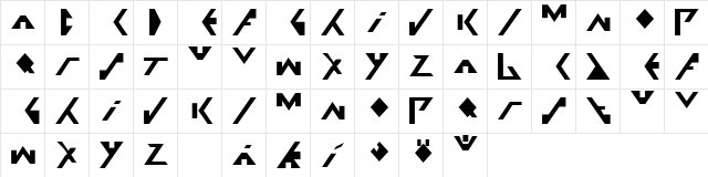 X Fuse Regular  glyph index