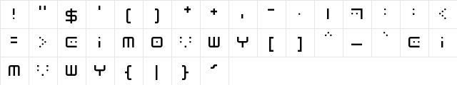 Electrobyte Regular  glyph index