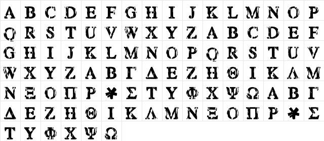 HAPPY DAZE Regular  glyph index