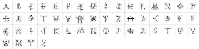 Guede Regular  glyph index